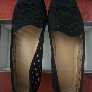 Franco Sarto Women's Black Suede Flats